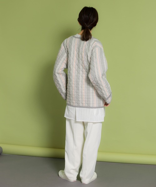 KBF(ケイビーエフ)の「ストライプキルティングジャケット(その他アウター・レディース・グレー系その他/ベージュ系その他・ONE)」の8枚目の写真