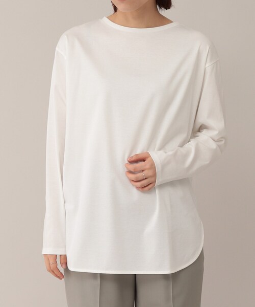 UNTITLED（アンタイトル）の「◆スビンコットン プルオーバー【洗える】（Tシャツ/カットソー・レディース・オフホワイト/ホワイト系5・02/44/48/00/04）」の4枚目の写真