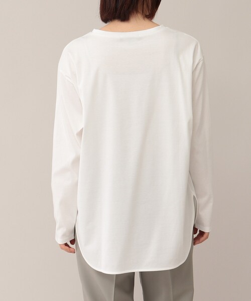 UNTITLED（アンタイトル）の「◆スビンコットン プルオーバー【洗える】（Tシャツ/カットソー・レディース・オフホワイト/ホワイト系5・02/44/48/00/04）」の6枚目の写真