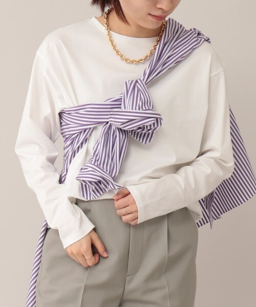 UNTITLED（アンタイトル）の「◆スビンコットン プルオーバー【洗える】（Tシャツ/カットソー・レディース・オフホワイト/ホワイト系5・02/44/48/00/04）」の9枚目の写真