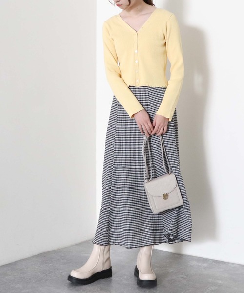 archives(アルシーヴ)の「【入荷禁止】2WAYリブカーディガン(ニット/セーター・レディース・イエロー/グリーン系その他/ピンク/オフホワイト/ブラック・MEDIUM)」の7枚目の写真