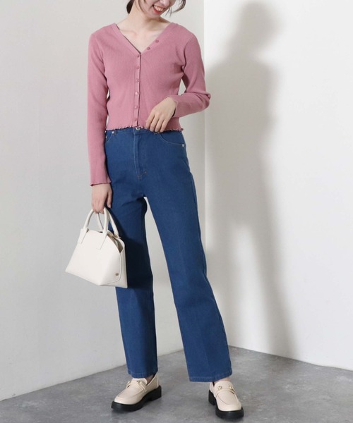 archives(アルシーヴ)の「【入荷禁止】2WAYリブカーディガン(ニット/セーター・レディース・イエロー/グリーン系その他/ピンク/オフホワイト/ブラック・MEDIUM)」の12枚目の写真