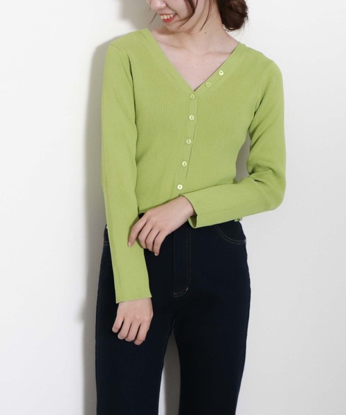archives(アルシーヴ)の「【入荷禁止】2WAYリブカーディガン(ニット/セーター・レディース・イエロー/グリーン系その他/ピンク/オフホワイト/ブラック・MEDIUM)」の11枚目の写真