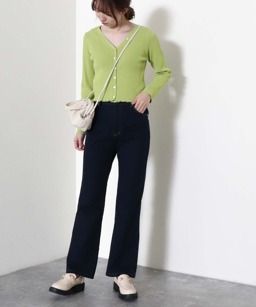 archives(アルシーヴ)の「【入荷禁止】2WAYリブカーディガン(ニット/セーター・レディース・イエロー/グリーン系その他/ピンク/オフホワイト/ブラック・MEDIUM)」の9枚目の写真