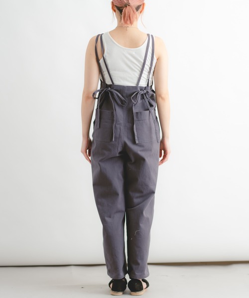 Wordtrobe（ワードトローブ）の「【wordtrobe】ツイルサロペット（サロペット/オーバーオール・レディース・キナリ/キャメル/グリーン/チャコールグレー・FREE）」の11枚目の写真