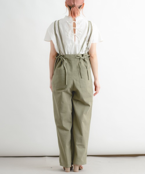 Wordtrobe（ワードトローブ）の「【wordtrobe】ツイルサロペット（サロペット/オーバーオール・レディース・キナリ/キャメル/グリーン/チャコールグレー・FREE）」の20枚目の写真