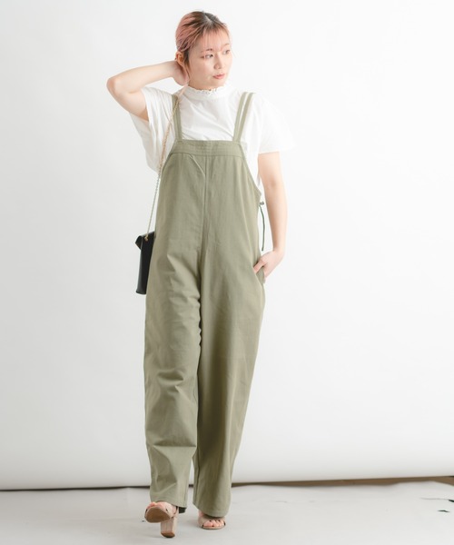 Wordtrobe（ワードトローブ）の「【wordtrobe】ツイルサロペット（サロペット/オーバーオール・レディース・キナリ/キャメル/グリーン/チャコールグレー・FREE）」の12枚目の写真