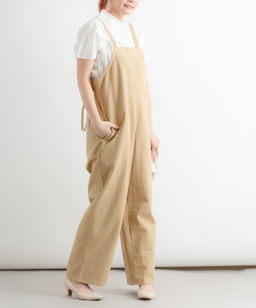 SARAHWEAR キャメル　オーバーオール　コットン　無地 SARAHWEAR キャメル オーバーオール コットン 無地 SARAHWEAR