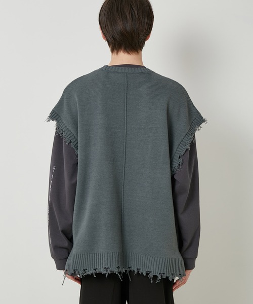 JUNRED(ジュンレッド)の「【トレンドアイテム】ダメージルーズニットベスト(ベスト・メンズ・チャコールグレー/ベージュ系その他/グリーン系その他・S/M/L)」の22枚目の写真