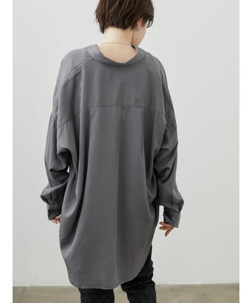 AMERICAN HOLIC（アメリカンホリック）の「Wポケットワイドシャツ（シャツ/ブラウス・レディース・チャコールグレー/ライトベージュ・M/L）」の9枚目の写真