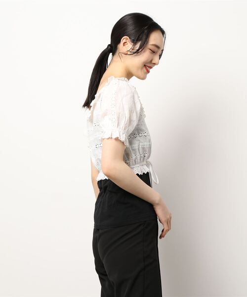 lissi Boutique（リージーブティック）の「【lissi Boutique】リボン付きレースショート丈ブラウス（シャツ/ブラウス・レディース・アイボリー・FREE）」の5枚目の写真