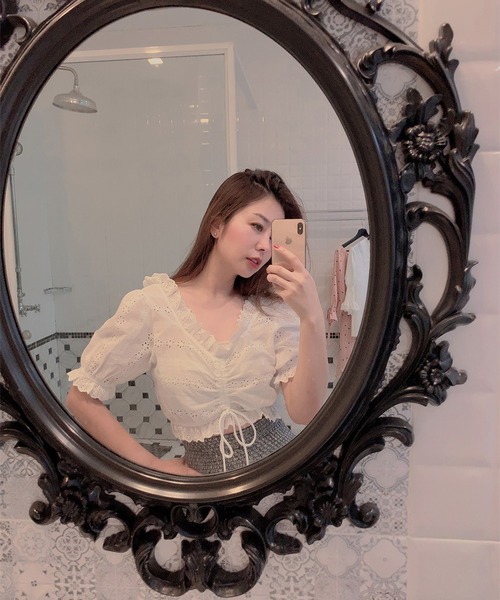 lissi Boutique（リージーブティック）の「【lissi Boutique】リボン付きレースショート丈ブラウス（シャツ/ブラウス・レディース・アイボリー・FREE）」の8枚目の写真