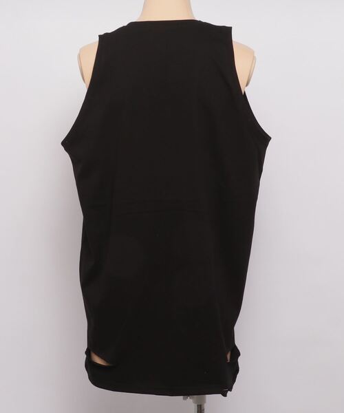 XU（エックスユー）の「【XU/エックスユー】damage sleeveless/ダメージスリーブレス タンクトップ 重ね着 レイヤード（タンクトップ・メンズ・ホワイト/ブラック・ONE SIZE）」の4枚目の写真
