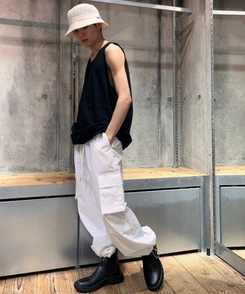 XU（エックスユー）の「【XU/エックスユー】damage sleeveless/ダメージスリーブレス タンクトップ 重ね着 レイヤード（タンクトップ・メンズ・ホワイト/ブラック・ONE SIZE）」の15枚目の写真