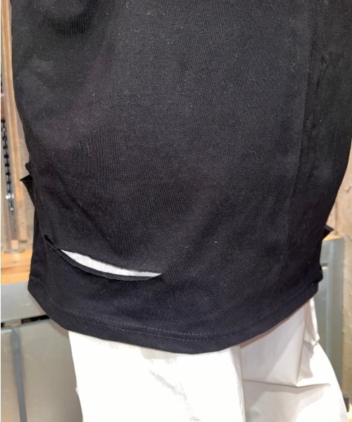 XU（エックスユー）の「【XU/エックスユー】damage sleeveless/ダメージスリーブレス タンクトップ 重ね着 レイヤード（タンクトップ・メンズ・ホワイト/ブラック・ONE SIZE）」の6枚目の写真