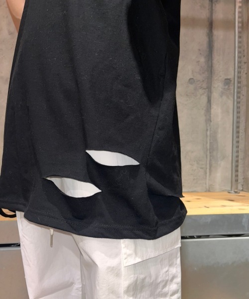 XU（エックスユー）の「【XU/エックスユー】damage sleeveless/ダメージスリーブレス タンクトップ 重ね着 レイヤード（タンクトップ・メンズ・ホワイト/ブラック・ONE SIZE）」の7枚目の写真