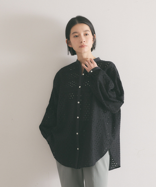 qualite(カリテ)の「バンドカラーレースシャツ(シャツ/ブラウス・レディース・ホワイト/ブラック・フリー)」の9枚目の写真