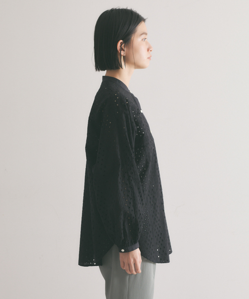 qualite(カリテ)の「バンドカラーレースシャツ(シャツ/ブラウス・レディース・ホワイト/ブラック・フリー)」の12枚目の写真