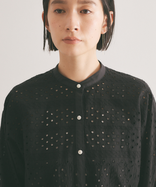 qualite(カリテ)の「バンドカラーレースシャツ(シャツ/ブラウス・レディース・ホワイト/ブラック・フリー)」の17枚目の写真