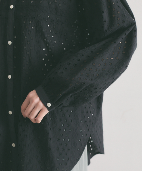 qualite(カリテ)の「バンドカラーレースシャツ(シャツ/ブラウス・レディース・ホワイト/ブラック・フリー)」の19枚目の写真