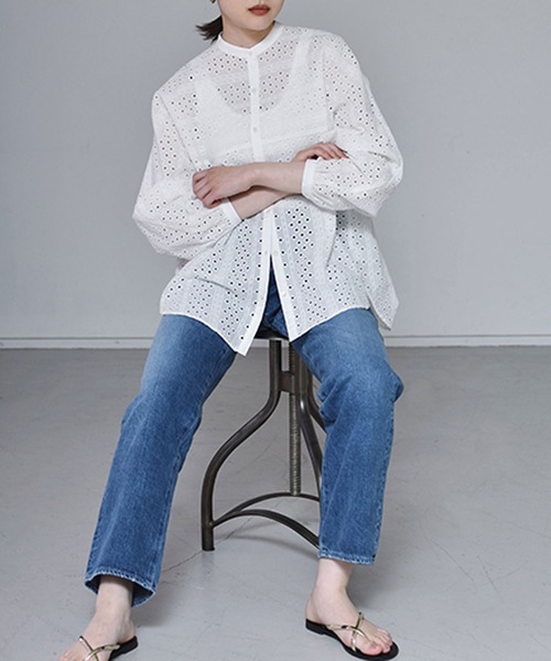 qualite(カリテ)の「バンドカラーレースシャツ(シャツ/ブラウス・レディース・ホワイト/ブラック・フリー)」の21枚目の写真