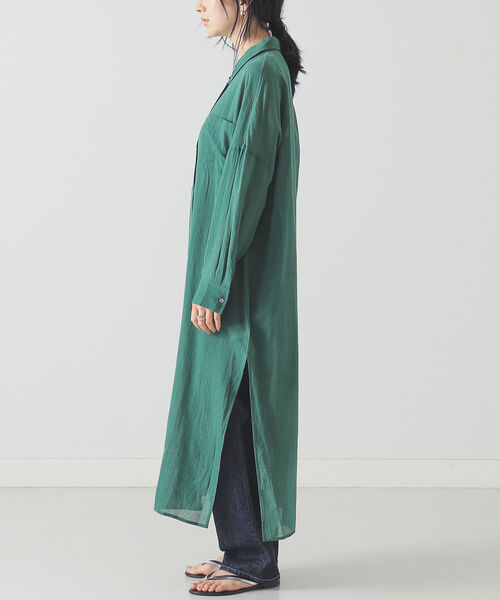 BEAMS LIGHTS(ビームスライツ)の「BEAMS LIGHTS / KHADI シャツ ワンピース(ワンピース・レディース・ホワイト/レッド系その他4/グリーン・ONE SIZE)」の14枚目の写真
