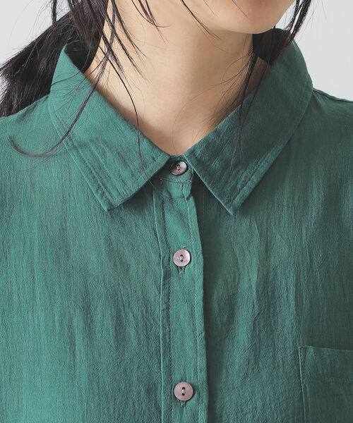BEAMS LIGHTS(ビームスライツ)の「BEAMS LIGHTS / KHADI シャツ ワンピース(ワンピース・レディース・ホワイト/レッド系その他4/グリーン・ONE SIZE)」の16枚目の写真