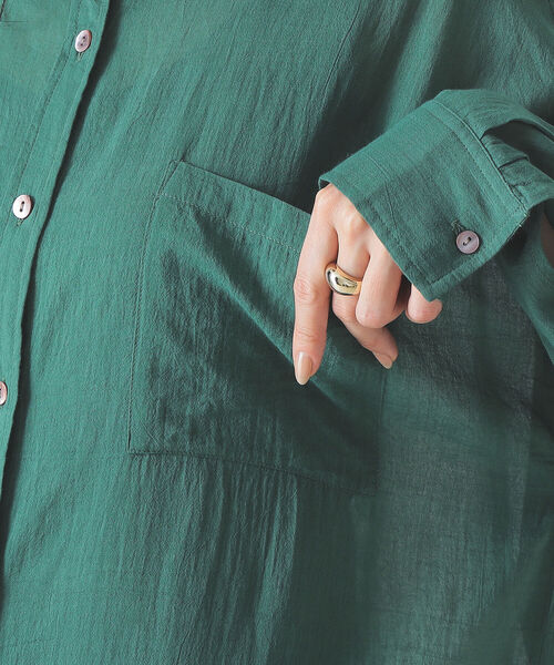 BEAMS LIGHTS(ビームスライツ)の「BEAMS LIGHTS / KHADI シャツ ワンピース(ワンピース・レディース・ホワイト/レッド系その他4/グリーン・ONE SIZE)」の18枚目の写真