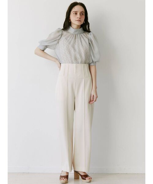 LAGUNAMOON（ラグナムーン）の「ハーフスリーブレースキャミシアーブラウス（シャツ/ブラウス・レディース・ライトブルー/モカ/ベージュ・FREE）」の9枚目の写真