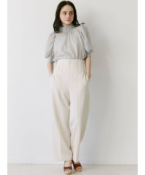 LAGUNAMOON（ラグナムーン）の「ハーフスリーブレースキャミシアーブラウス（シャツ/ブラウス・レディース・ライトブルー/モカ/ベージュ・FREE）」の10枚目の写真