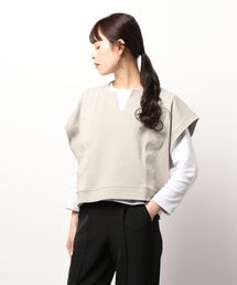 Samansa Mos2 | 刺繍裏毛ベスト(ベスト)