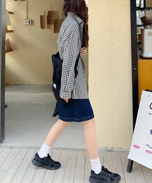 urge：（アージコロン ）の「【URGE：】 ひざ丈 デニムスカート（デニムスカート・レディース・ネイビー/ブラック/ライトブルー・SMALL/X-LARGE/LARGE/MEDIUM）」の10枚目の写真