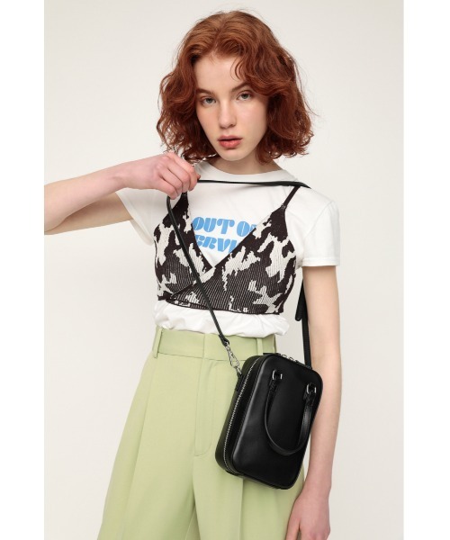 SLY(スライ)の「SQUARE BAG スクエア バッグ(ショルダーバッグ・レディース・オレンジ/アイボリー/ブラック・FREE)」の10枚目の写真