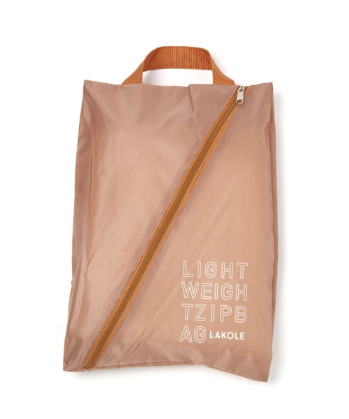 LAKOLE（ラコレ）の「ジッパーバッグ / 275477（エコバッグ/サブバッグ・レディース・ライトブラウン/グリーン/グレー/ブラック/ホワイト・FREE）」の4枚目の写真