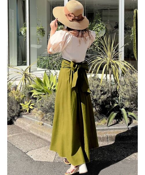 RESEXXY（リゼクシー）の「バックリボンフレアスカート（スカート・レディース・ブラウン/グリーン/アイボリー・FREE）」の7枚目の写真