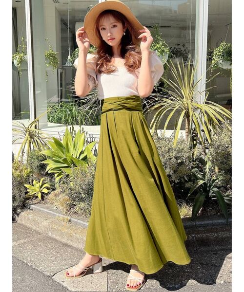 RESEXXY（リゼクシー）の「バックリボンフレアスカート（スカート・レディース・ブラウン/グリーン/アイボリー・FREE）」の8枚目の写真