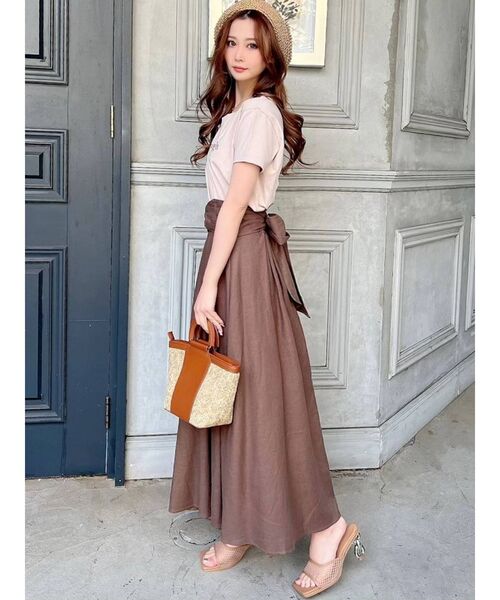 RESEXXY（リゼクシー）の「バックリボンフレアスカート（スカート・レディース・ブラウン/グリーン/アイボリー・FREE）」の10枚目の写真