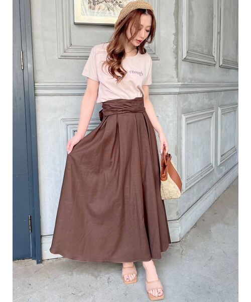 RESEXXY（リゼクシー）の「バックリボンフレアスカート（スカート・レディース・ブラウン/グリーン/アイボリー・FREE）」の11枚目の写真