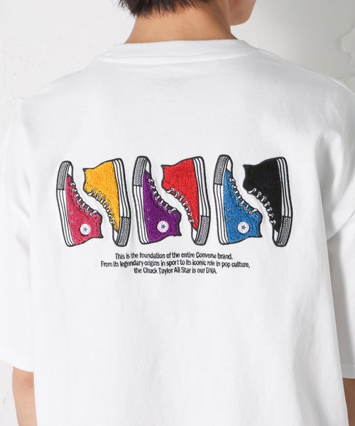 CONVERSE コンバース カラーシューズサガラ刺繍Tシャツ（Tシャツ