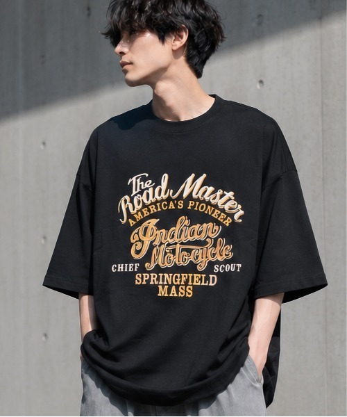 INDIAN(インディアン)の「《Bl》ネイティブロゴオーバーサイズTシャツ 半袖 / INDIAN(Tシャツ/カットソー・レディース・ブラック/ミント/ホワイト・LARGE/MEDIUM)」の1枚目の写真