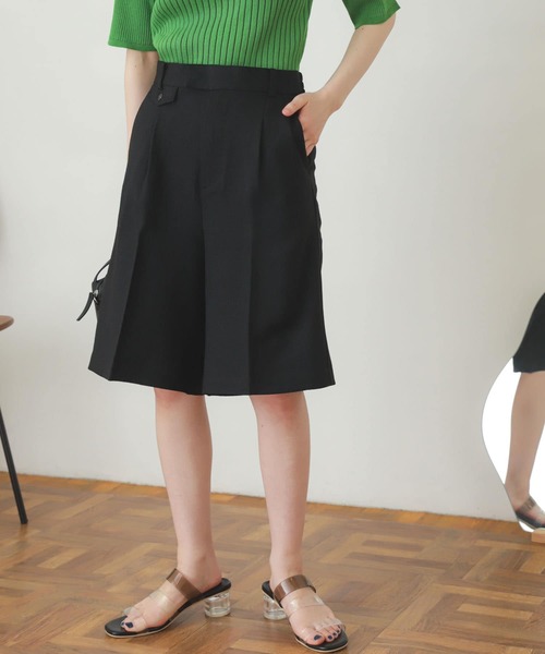 SENSE OF PLACE by URBAN RESEARCH（センスオブプレイスバイアーバンリサーチ）の「リネンライクバミューダパンツ（その他パンツ・レディース・ブラック/グリーン/ライトベージュ・SMALL/MEDIUM）」の2枚目の写真