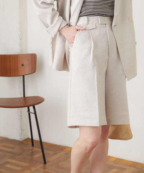 SENSE OF PLACE by URBAN RESEARCH（センスオブプレイスバイアーバンリサーチ）の「リネンライクバミューダパンツ（その他パンツ・レディース・ブラック/グリーン/ライトベージュ・SMALL/MEDIUM）」の7枚目の写真