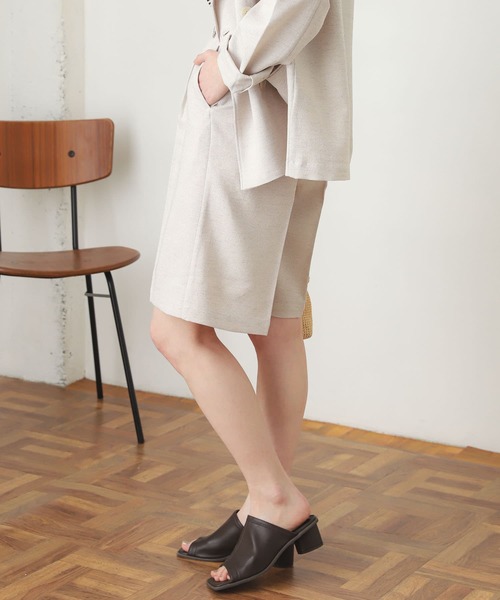 SENSE OF PLACE by URBAN RESEARCH（センスオブプレイスバイアーバンリサーチ）の「リネンライクバミューダパンツ（その他パンツ・レディース・ブラック/グリーン/ライトベージュ・SMALL/MEDIUM）」の9枚目の写真