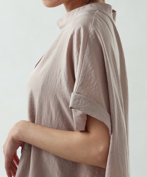 Thevon（ゼボン）の「ブザム切替フレンチワンピース（チュニック・レディース・ブラック/グレイッシュベージュ/ライム/ブルー・FREE）」の17枚目の写真