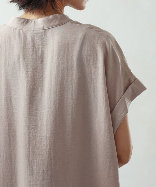 Thevon（ゼボン）の「ブザム切替フレンチワンピース（チュニック・レディース・ブラック/グレイッシュベージュ/ライム/ブルー・FREE）」の18枚目の写真