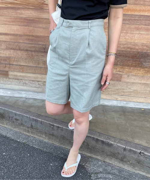 feepur(フェピュール)の「リネンブレンドハーフパンツ(その他パンツ)」|グレー