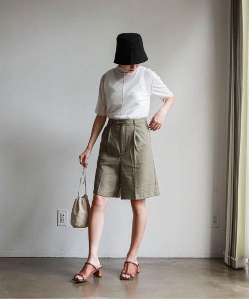 feepur（フェピュール）の「リネンブレンドハーフパンツ（その他パンツ・レディース・ブラック/グレー/オリーブ/アイボリー・SMALL/MEDIUM）」の14枚目の写真