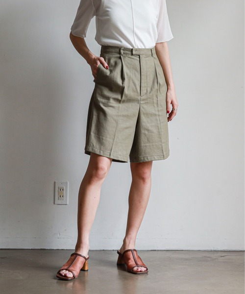 feepur（フェピュール）の「リネンブレンドハーフパンツ（その他パンツ・レディース・ブラック/グレー/オリーブ/アイボリー・SMALL/MEDIUM）」の15枚目の写真