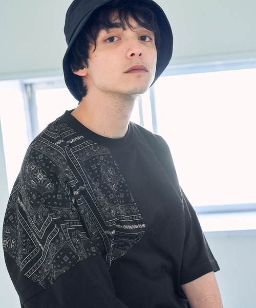 RAGEBLUE(レイジブルー)の「フハク柄キリカエTシャツ(Tシャツ/カットソー・メンズ・ブラック/ホワイト系その他2/ホワイト系その他3/その他8・MEDIUM/LARGE)」の1枚目の写真