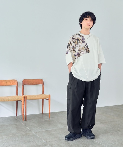 RAGEBLUE(レイジブルー)の「フハク柄キリカエTシャツ(Tシャツ/カットソー・メンズ・ブラック/ホワイト系その他2/ホワイト系その他3/その他8・MEDIUM/LARGE)」の5枚目の写真